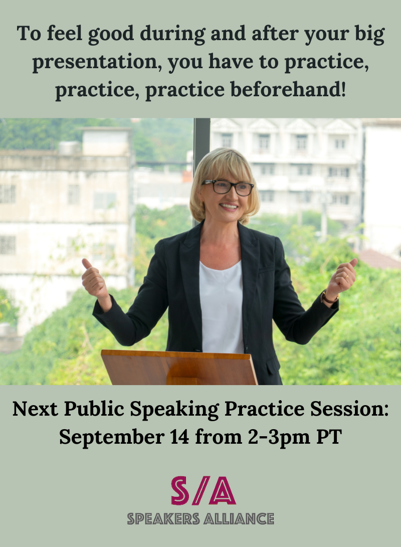 woman practicing public speaking